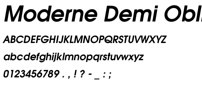 Moderne Demi Oblique font